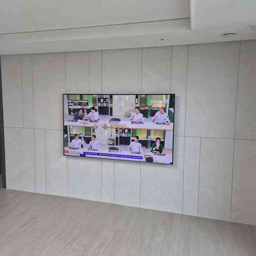 75인치 화면 높이 맞춤 무타공 벽걸이TV